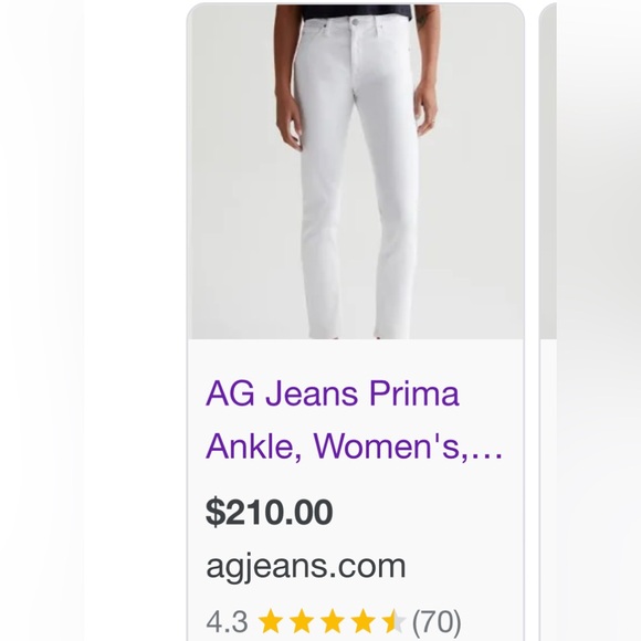 AG Prima Ankle Cigarette Ankle jeans , size 24, brand new! - Picture 3 of 10